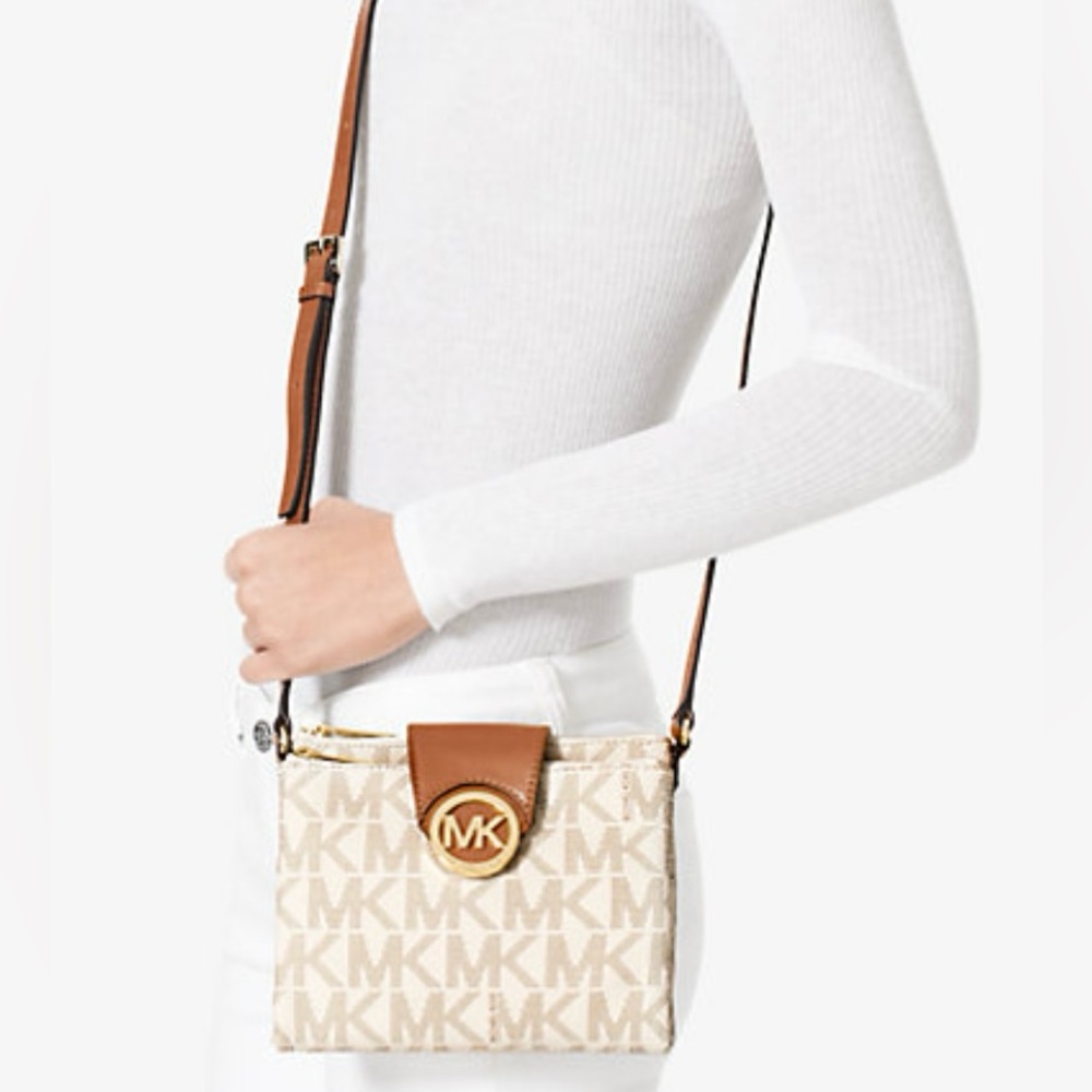 Michael Kors Brown and Cream  Crossbody Bag
